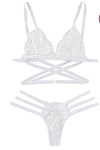 Sexy Cutout Cross Strap Three-Point Underwear Suit