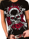 Rose Skull Printed T-shirt