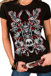 Model Rider Skeleton Funny Printed T-shirt