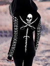 Women's Skull Cutlasses Pirate Symbols Full Printed Zipper Hoodie