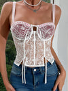 Sexy Lace Stitching Lace-up Fishbone Small Sling