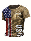 American Flag Paint Print Short Sleeve T-Shirt