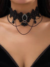 Gothic Lace Drop-Shaped Clavicle Chain Choker