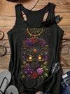 Flower Skull & Butterfly Head Printed Comfortable Vests