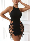 Cross Strap Halter Neck Bodycon Dress