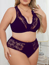 Plus Size Lace Stitching Vest Bra Set