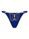 Sexy Metal Chain Inlaid Jewel T-Back Panties
