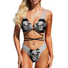 Torn Space-Time Skeleton Strap Bikini Swimsuit Set