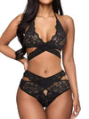 Sexy See-through Lace Cross Underwear Suit