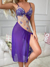 Sexy Cutout Irregular Embroidered Floral Nightdress