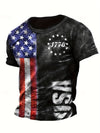 American Flag Paint Print Short Sleeve T-Shirt