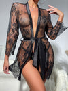Sexy Lace See-through Nightgown Suit