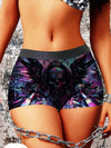 Skeleton Wings Print Boyshorts Yoga Shorts