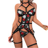 Gothic Skull Print Binding Rivet Sexy Jumpsuit