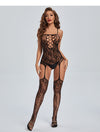 Sexy Open Lace Hollow Stockings Sleeveless Jumpsuit