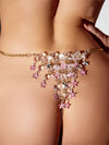 Sexy Lace Party Gem Metal Chain T-Back Underwear
