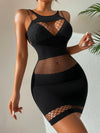 Sexy Cutout Fishnet Halter Hip Dresses