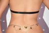Sexy Lace Party Gem Metal Chain T-Back Underwear