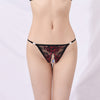 Lace Embroidery Diamond Pendant Open Crotch Sexy T-Back