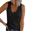 Casual Solid Color and V-neck Buckle Vest