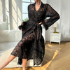 Sexy Black Lace Halter Nightdress Nightgown Suit