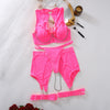 Temptation See-through Chain Gathering Bra Four-Piece Set