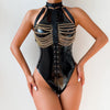 Temptation Binding Patent Leather Uniform Bodysuit