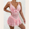 Sexy Transparent Lace Nightdress Suit