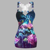 Colorful Skull Head Printed Butterfly Lace Vest