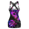 Night Fluorescent Skull Printed Butterfly Lace Vest