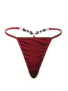 Sexy Metal Chain Inlaid Jewel T-Back Panties