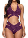 Sexy See-through Lace Cross Underwear Suit