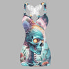 Skeleton Queen Printed Butterfly Lace Vest