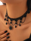 Gothic Lace Drop-Shaped Clavicle Chain Choker