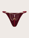 Sexy Metal Chain Inlaid Jewel T-Back Panties
