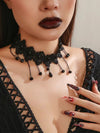 Gothic Lace Drop-Shaped Clavicle Chain Choker
