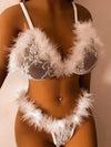 Sexy Lace Plush Stitching Underwear Suit