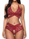 Sexy See-through Lace Cross Underwear Suit