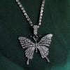Butterfly Double-layer Rhinestone Pendant Necklace