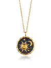 Vintage Silver Sun Moon Zircon Necklace