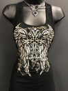 Gothic Wings Printing U-Neck Lace Vest