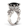 Skulls Rhinestone Square Zircon Ring