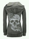 Punk Skull Printed Women's Hoodie