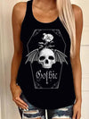Coffin Winged Skull Printed Tank Top