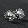 Skull Flower Stud Earrings