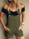 Solid Color Bib Denim Shortalls