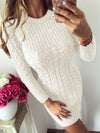 Sexy knitted female sweater bodycon dress