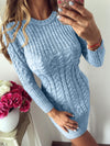 Sexy knitted female sweater bodycon dress