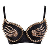 Punk Sexy Rivet Hand Bone Women's Bra