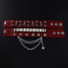 Skull Rivets Leather Bracelet Set